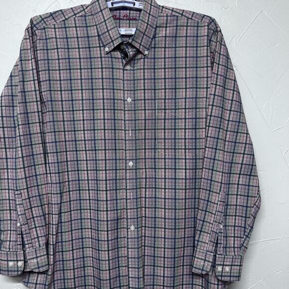Alan Flusser shirt Men’s XL multicolor long sleeve button down plaid check - Picture 1 of 9